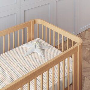 Nestig Stripes Mini Crib Sheet Set in Rainbow